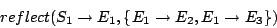 \begin{displaymath}reflect(S_1\to E_1, \{E_1\to E_2, E_1\to E_3\})\end{displaymath}
